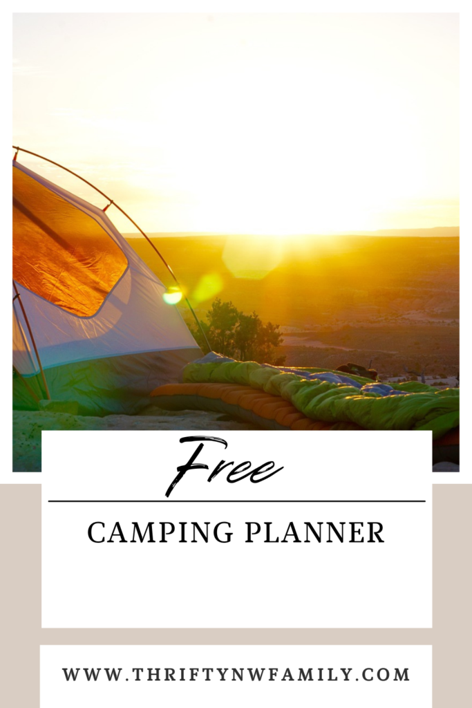 free camping planner and camping food list printable

